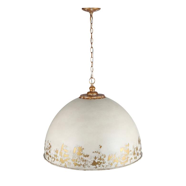 Image 7 Alison 27" Wide Vintage Gold and Antique Ivory Pendant Light more views