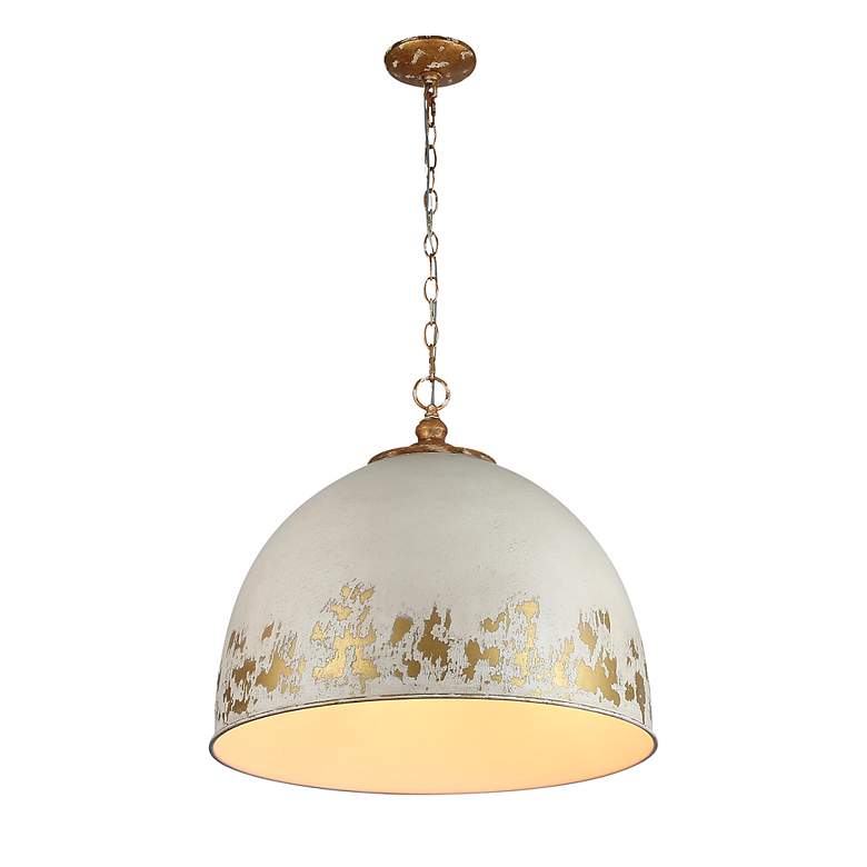 Image 7 Alison 5-Light Pendant in Vintage Gold with Antique Ivory more views