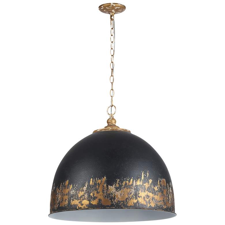 Image 1 Alison 5-Light Pendant in Vintage Gold with Antique Matte Navy