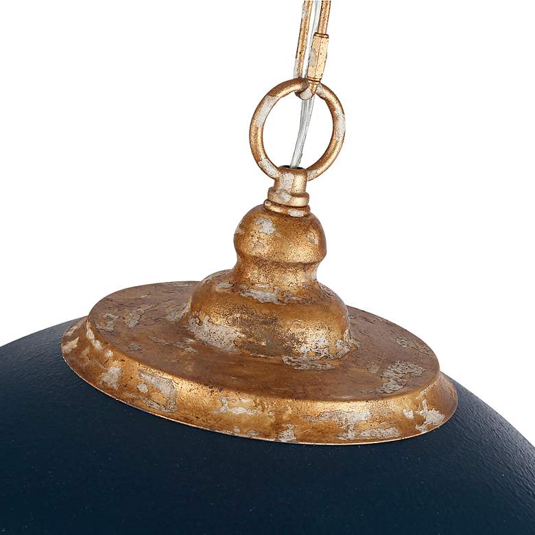 Image 3 Alison 5-Light Pendant in Vintage Gold with Antique Matte Navy more views