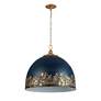 6_Alison 5-Light Pendant in Vintage Gold with Antique Matte Navy more views