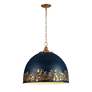 7_Alison 5-Light Pendant in Vintage Gold with Antique Matte Navy more views