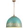 Alison 5-Light Pendant in Vintage Gold with Teal