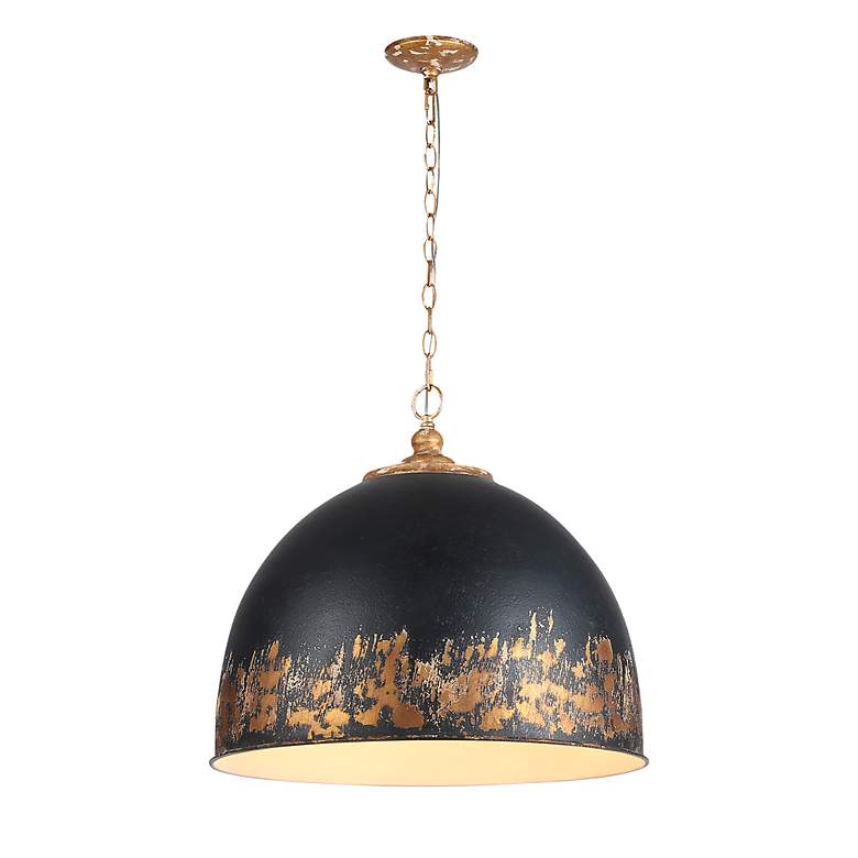 Image 4 Alison 5-Light Pendant in Vintage Gold with Weathered Black Iron more views