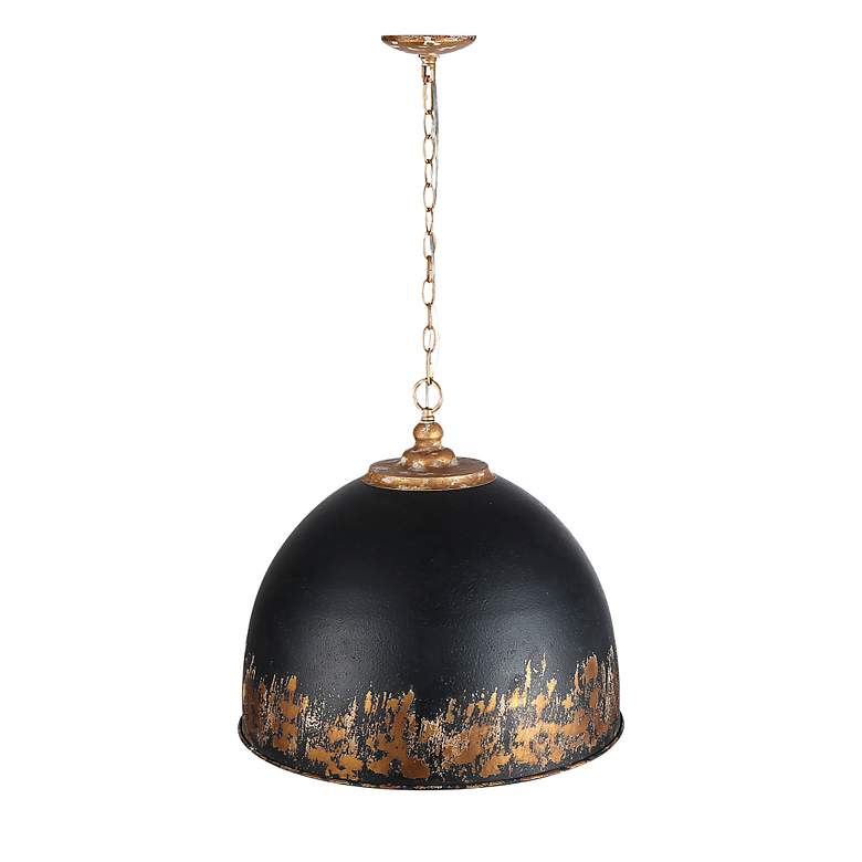Image 6 Alison 5-Light Pendant in Vintage Gold with Weathered Black Iron more views