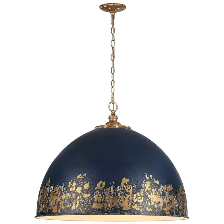 Image 1 Alison 8-Light Pendant in Vintage Gold with Antique Matte Navy