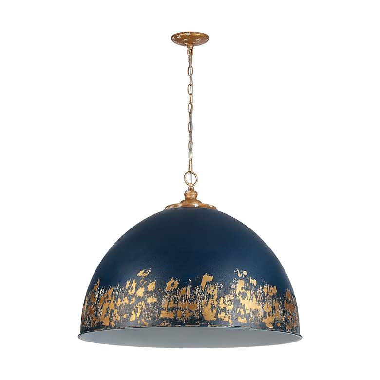 Image 2 Alison 8-Light Pendant in Vintage Gold with Antique Matte Navy more views