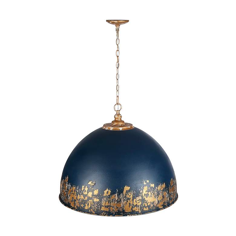 Image 3 Alison 8-Light Pendant in Vintage Gold with Antique Matte Navy more views