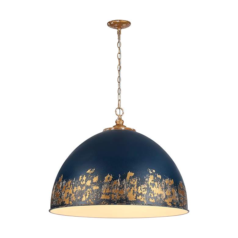 Image 7 Alison 8-Light Pendant in Vintage Gold with Antique Matte Navy more views