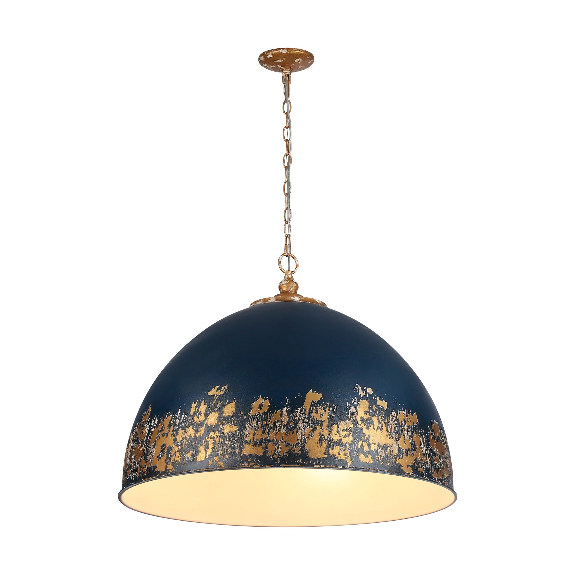 Alison 8-Light Pendant in Vintage Gold with Antique Matte Navy