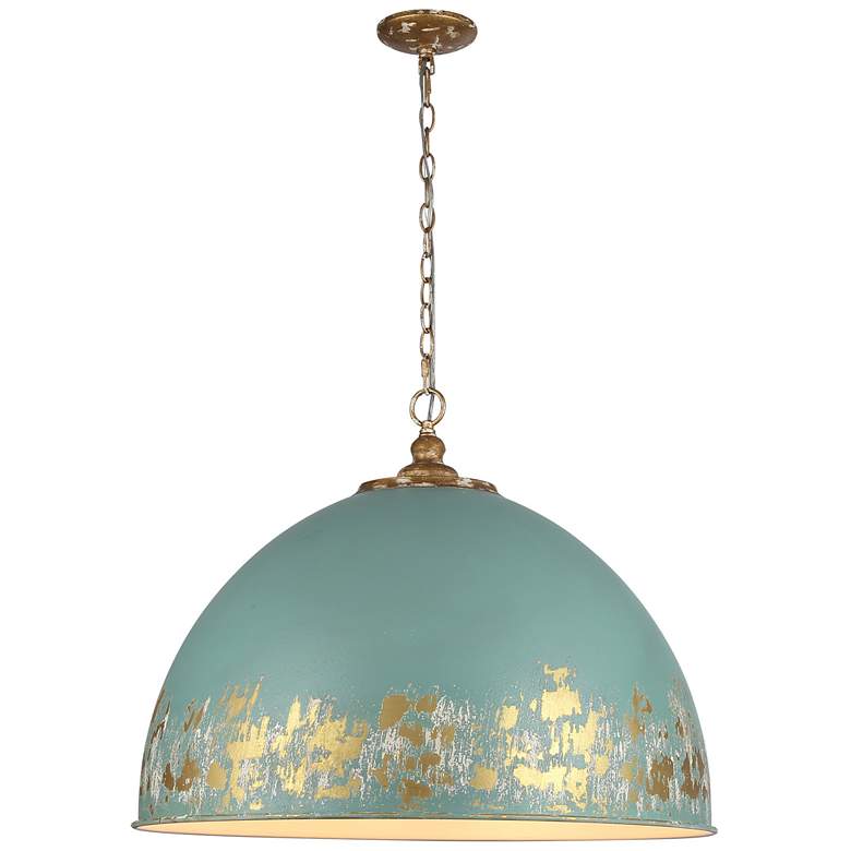 Image 1 Alison 8-Light Pendant in Vintage Gold with Teal