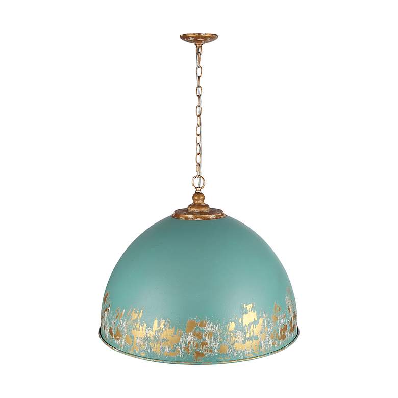 Image 2 Alison 8-Light Pendant in Vintage Gold with Teal more views