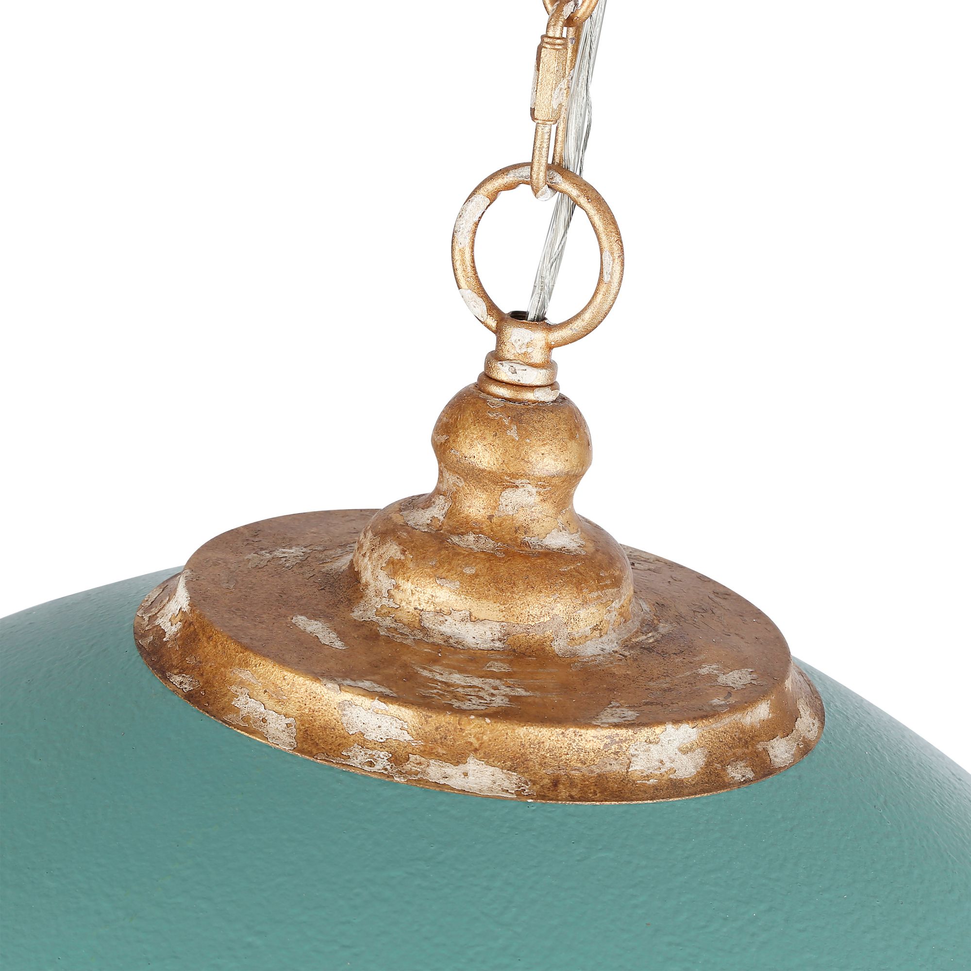 Alison 8-Light Pendant in Vintage Gold with Teal