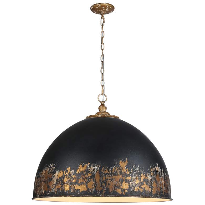 Image 1 Alison 8-Light Pendant in Vintage Gold with Weathered Black Iron