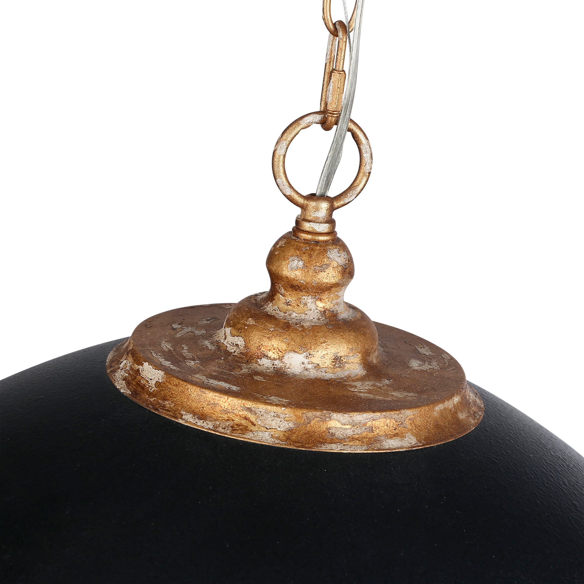 Image 2 Alison 8-Light Pendant in Vintage Gold with Weathered Black Iron more views