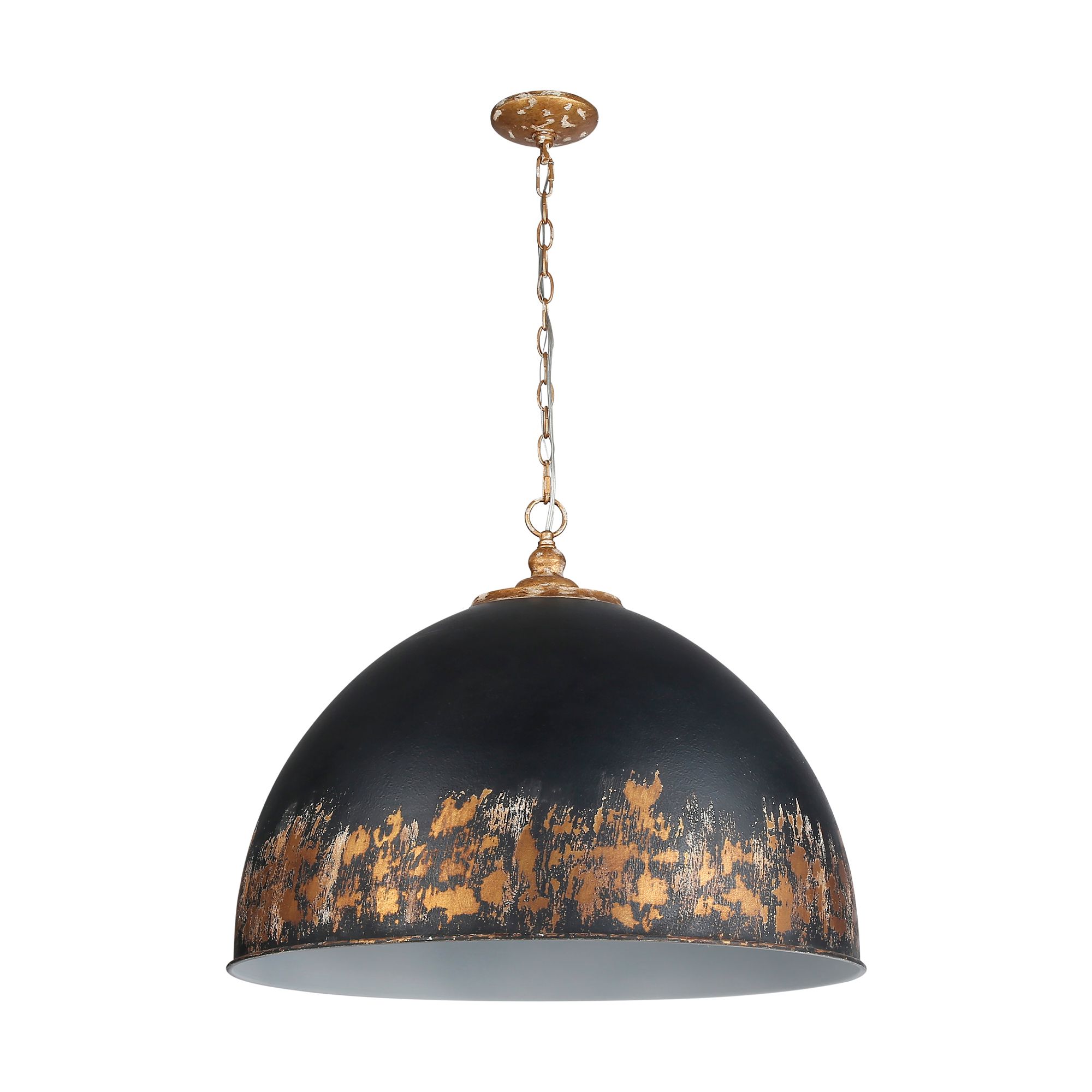 Image 6 Alison 8-Light Pendant in Vintage Gold with Weathered Black Iron more views