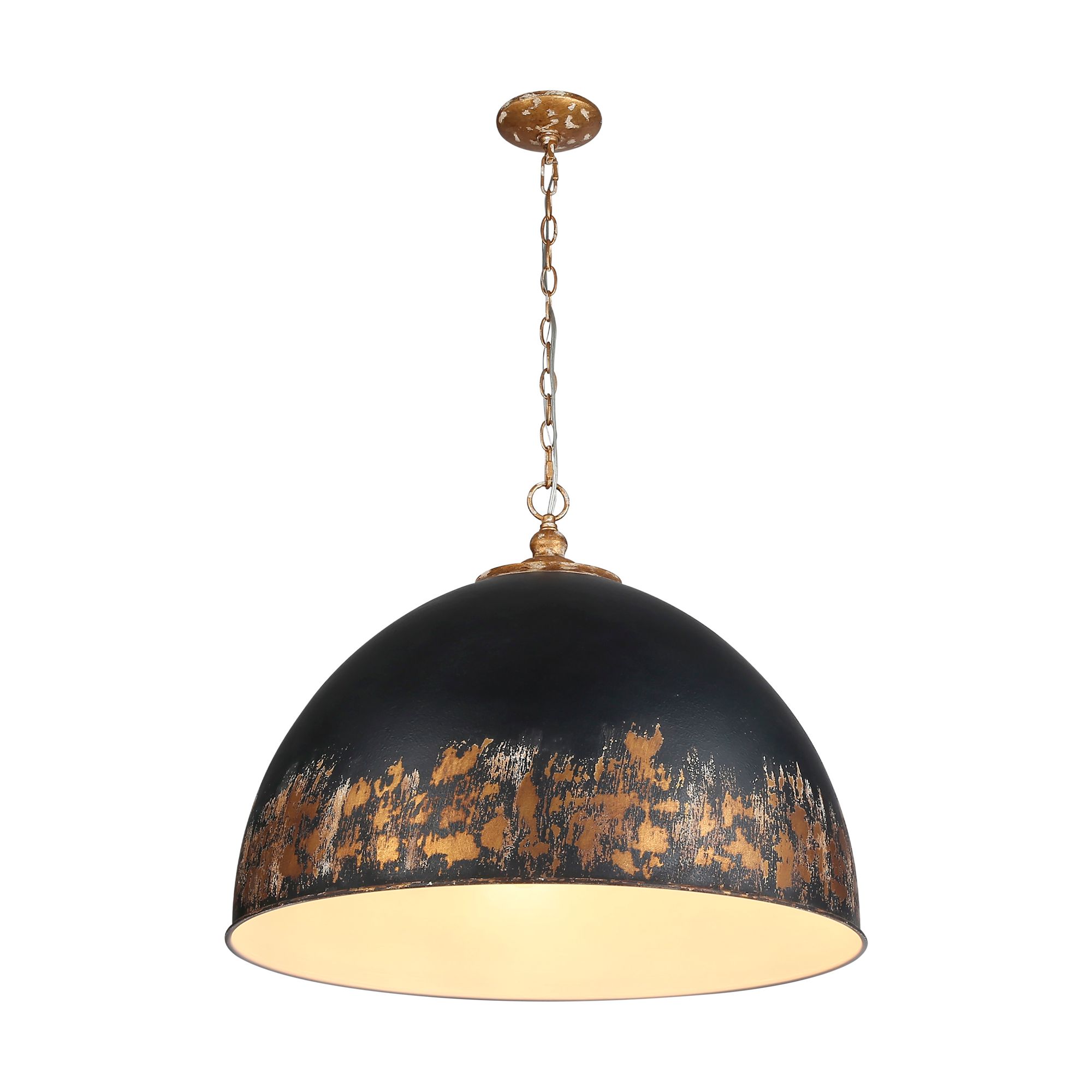 Image 7 Alison 8-Light Pendant in Vintage Gold with Weathered Black Iron more views