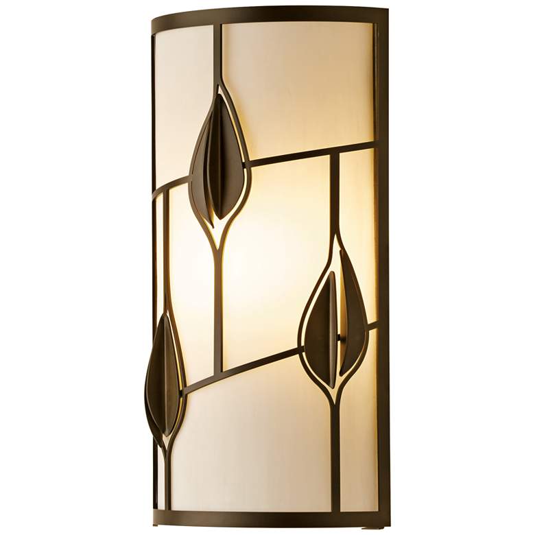 Image 1 Alison&#39;s Leaves 15 1/4 inch High Dark Smoke Wall Sconce