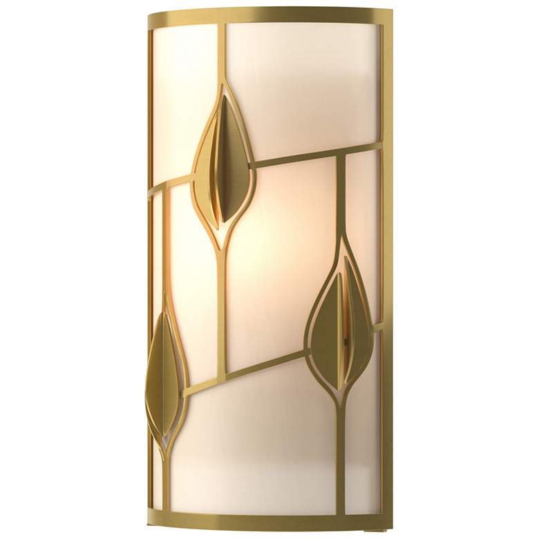 Image 1 Alison's Leaves Sconce - Modern Brass - White Art Glass