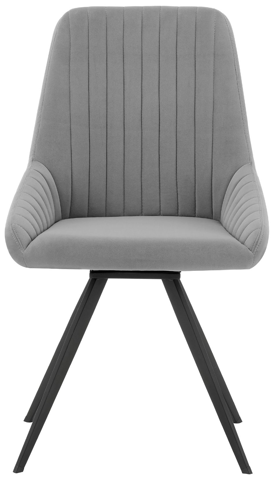 Image 3 Alison Set of 2 Dining Chairs in Gray Velvet and Metal more views