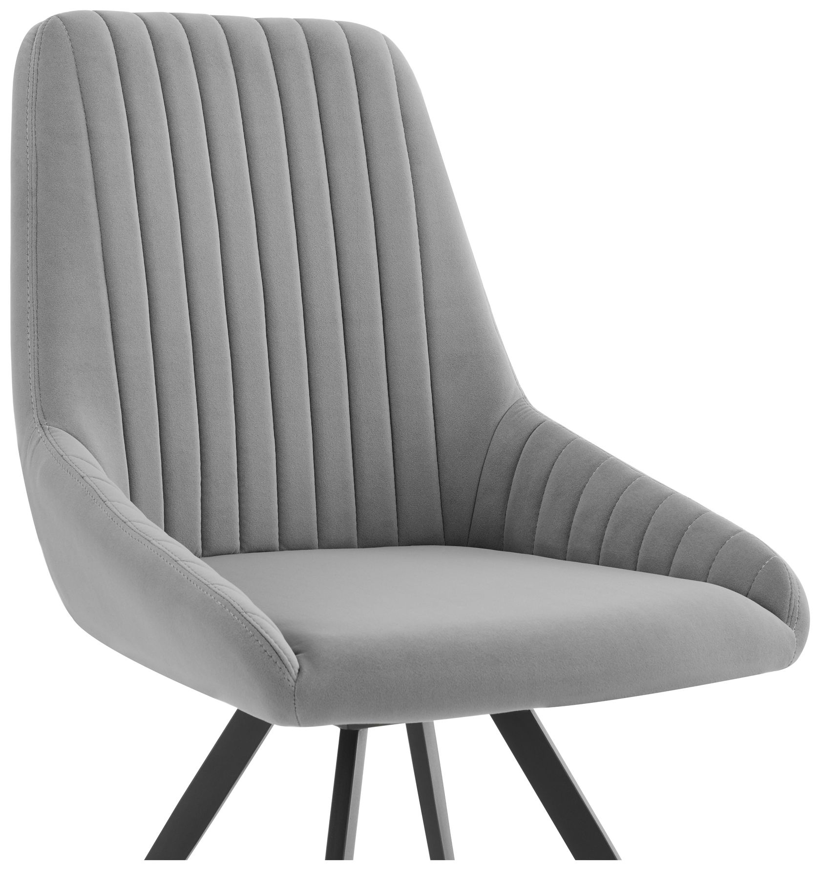 Image 5 Alison Set of 2 Dining Chairs in Gray Velvet and Metal more views