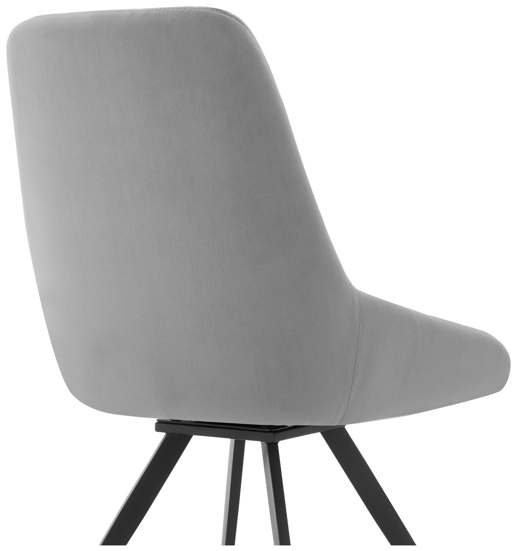 Image 6 Alison Set of 2 Dining Chairs in Gray Velvet and Metal more views