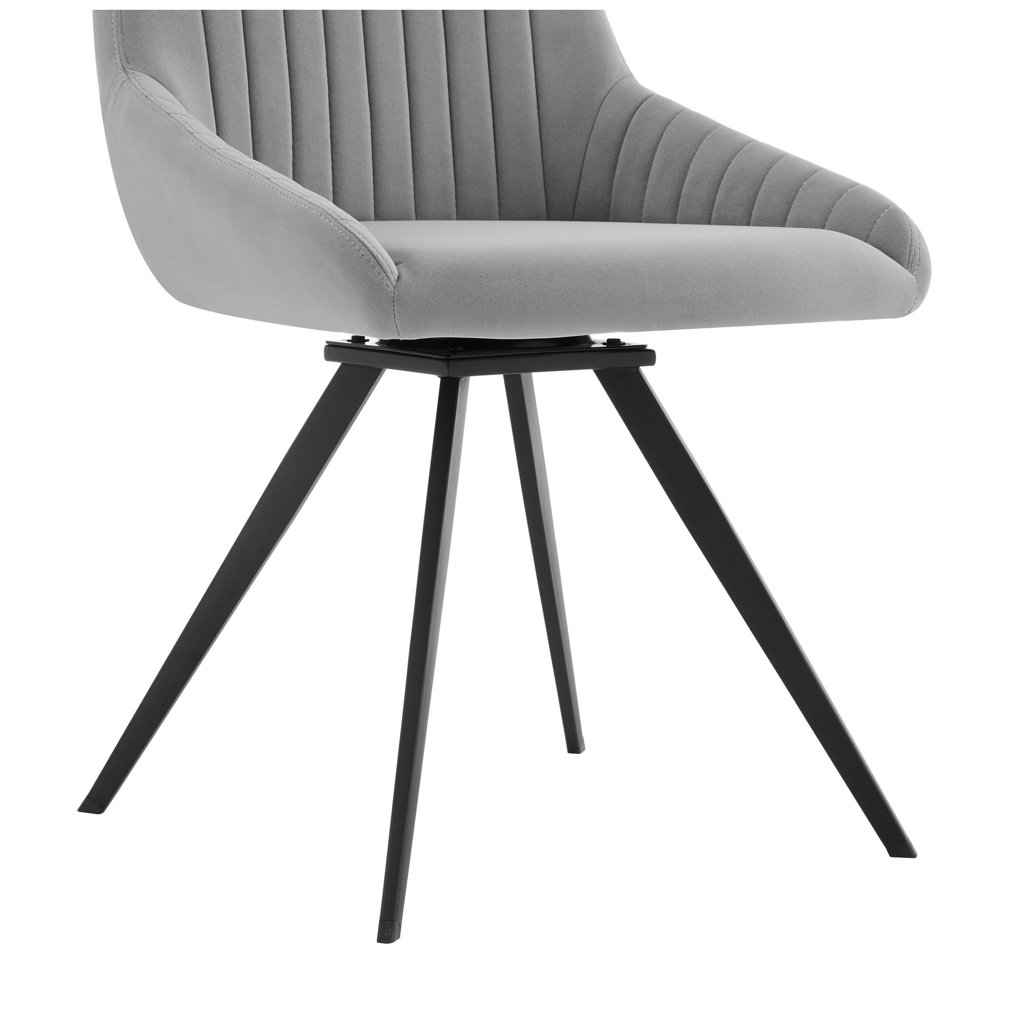 Image 7 Alison Set of 2 Dining Chairs in Gray Velvet and Metal more views