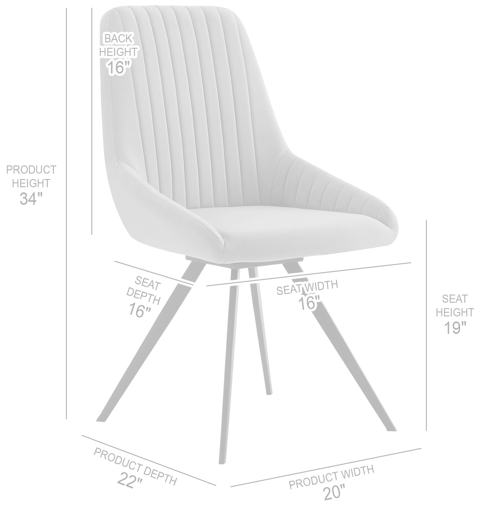 Alison Set of 2 Dining Chairs in Gray Velvet and Metal