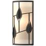 Alisons Leaves Sconce - Natural Iron Finish - White Art Glass