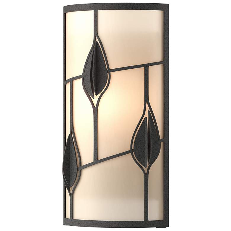 Image 1 Alisons Leaves Sconce - Natural Iron Finish - White Art Glass