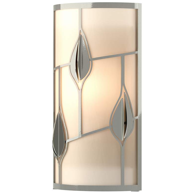 Image 1 Alisons Leaves Sconce - Sterling Finish - White Art Glass