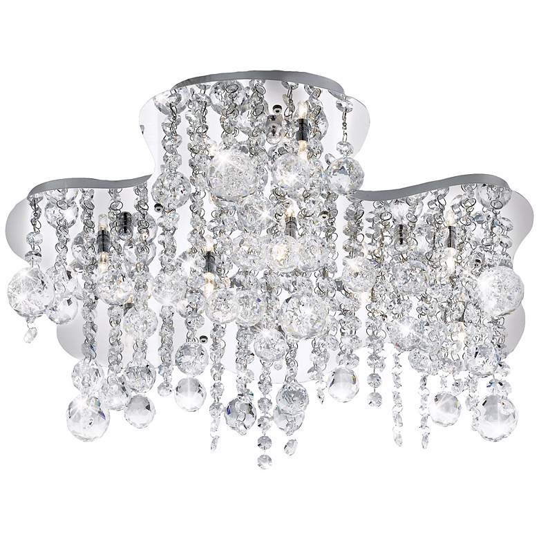 Image 1 Alissa 18 1/2 inch Wide Chrome and Crystal Ceiling Light