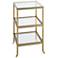 Alister 15 3/4" Wide Glass and Brass 2-Shelf Side Table