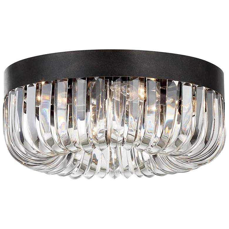 Image 2 Alister 17 inch Wide Charcoal Bronze and Crystal Ceiling Light
