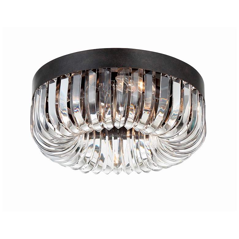 Image 2 Alister 17 inch Wide Charcoal Bronze and Crystal Ceiling Light