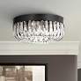 Alister 17" Wide Charcoal Bronze and Crystal Ceiling Light