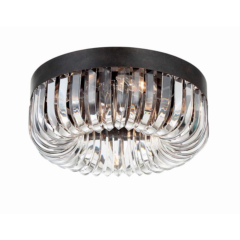 Image 3 Alister 17 inch Wide Charcoal Bronze and Crystal Ceiling Light more views