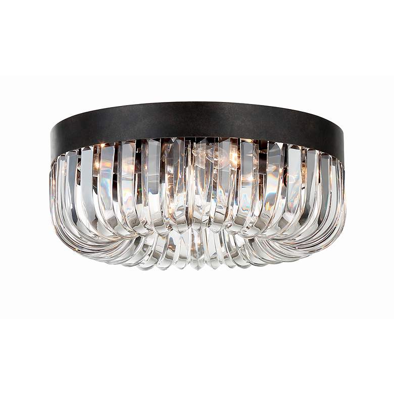 Image 4 Alister 17 inch Wide Charcoal Bronze and Crystal Ceiling Light more views