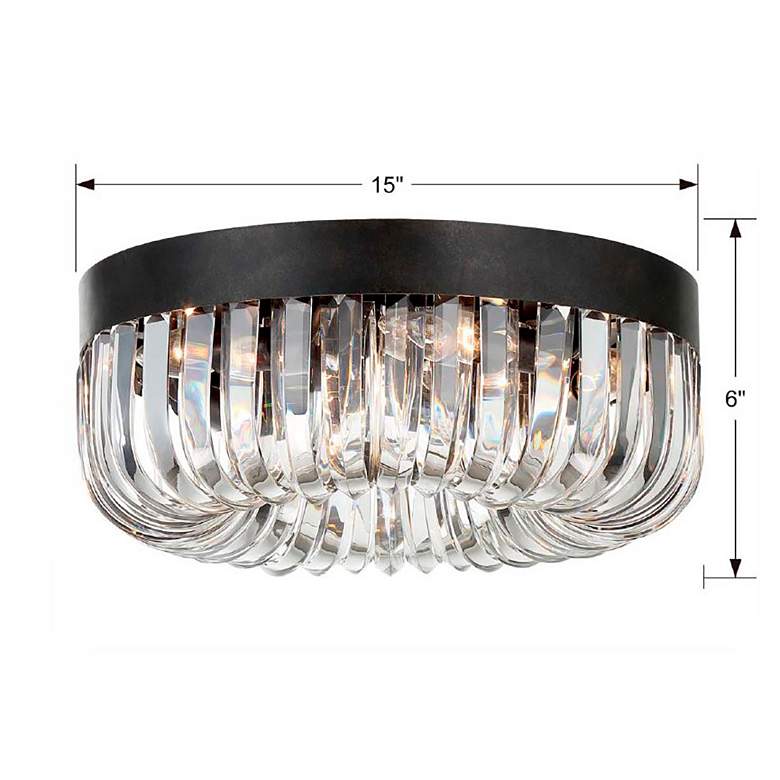 Image 7 Alister 17" Wide Charcoal Bronze and Crystal Ceiling Light more views