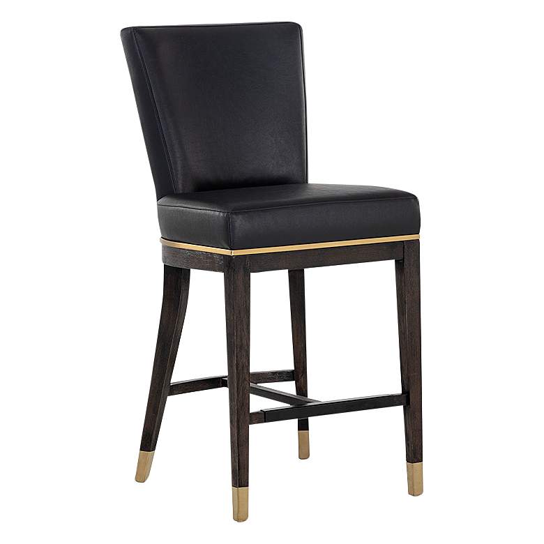 Image 2 Alister 27 3/4" High Black and Gold Counter Stool