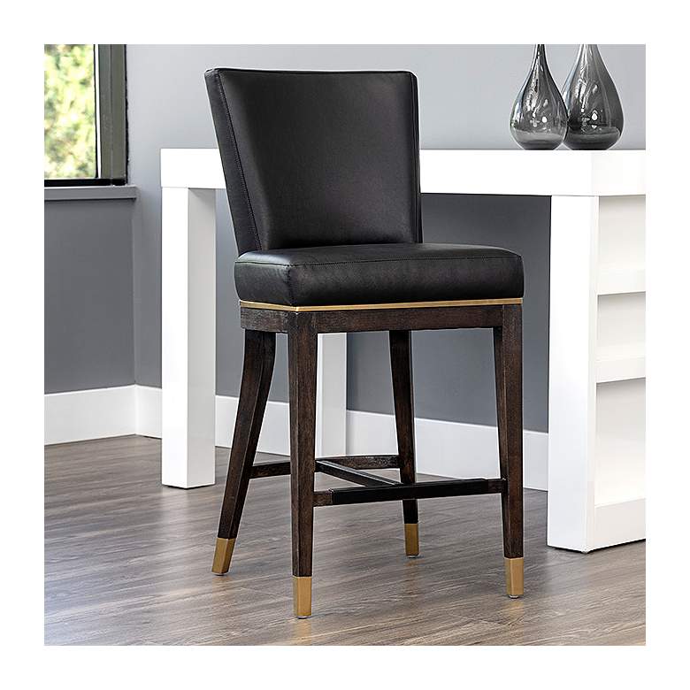 Image 1 Alister 27 3/4" High Black and Gold Counter Stool