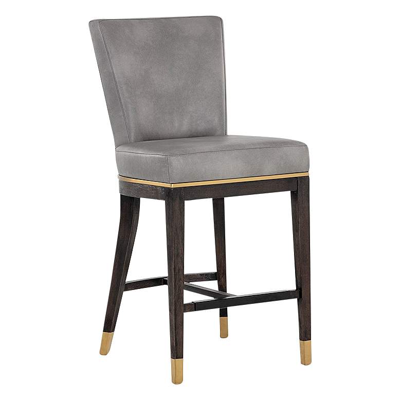 Image 2 Alister 27 3/4" High Gray and Gold Counter Stool