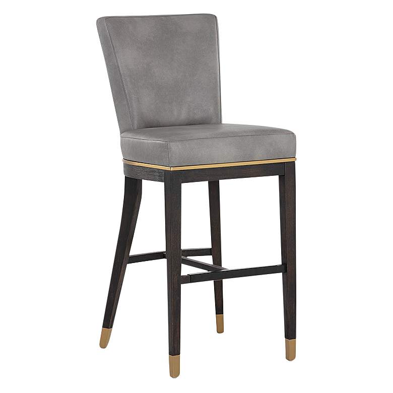 Image 2 Alister 31 3/4" High Gray and Gold Barstool