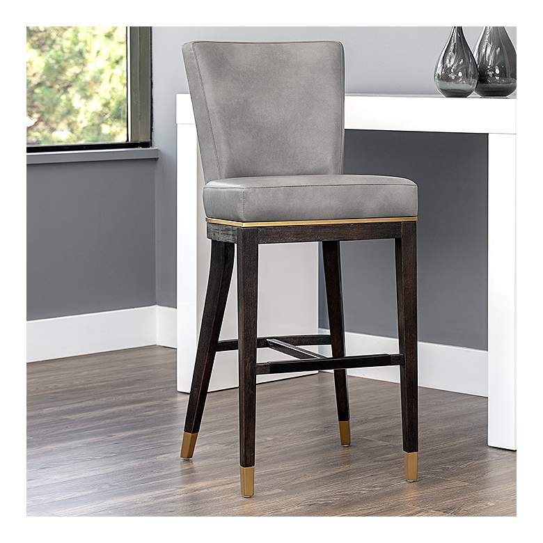 Image 1 Alister 31 3/4" High Gray and Gold Barstool