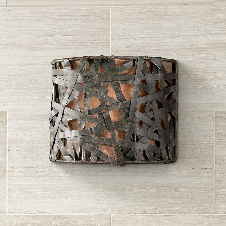 Image 1 Alita Collection Aged Black 9" High Wall Sconce