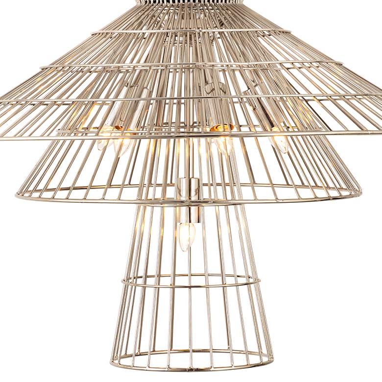 Image 4 Alito 25" Wide Polished Nickel 6-Light Cage Chandelier more views