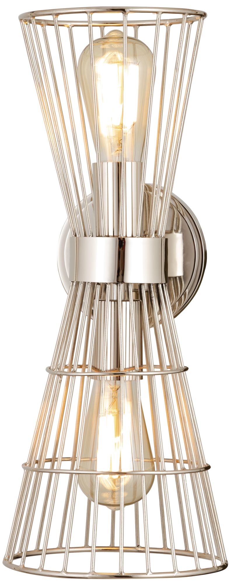 Alito by Z-Lite Polished Nickel 7 inch 2 Light Wall Sconce