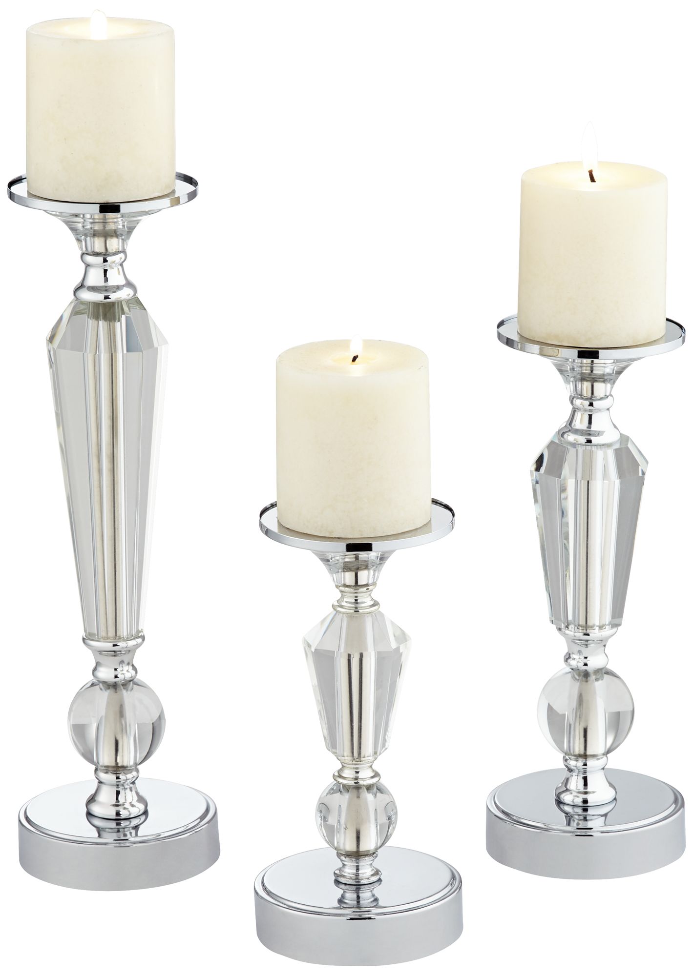 Chrome pillar on sale candle holder