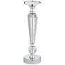 Alix Chrome and Crystal Pillar Candle Holders Set of 3 in scene