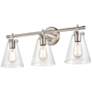 3_Aliza 22" Wide Brushed Nickel 3-Light Bath Light more views